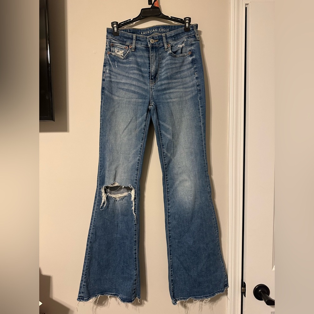 American Eagle Ripped Flare Jeans